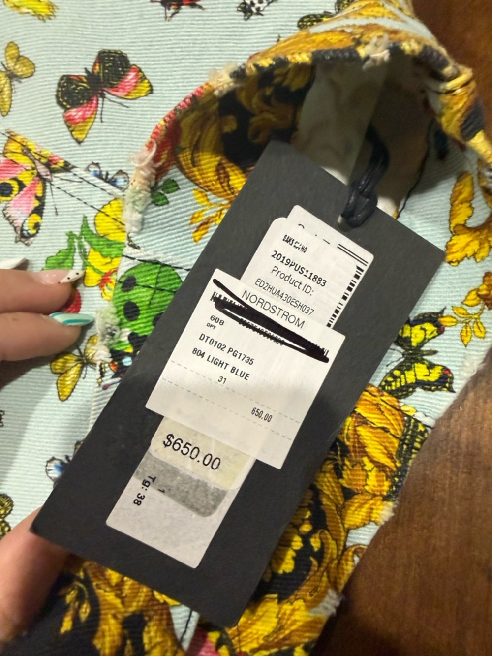 New! Versace Jeans Couture Dress Ladybug Baroque Print Denim Mini Dress - Picture 2 of 5